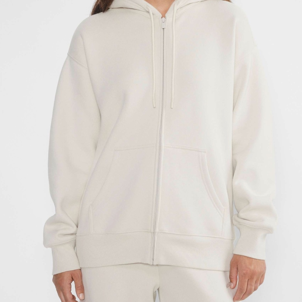 Cozy Sweatfleece Boyfriend Zip Hoodie - Matte Pearl (UNAVAILABLE ONLINE) - S
